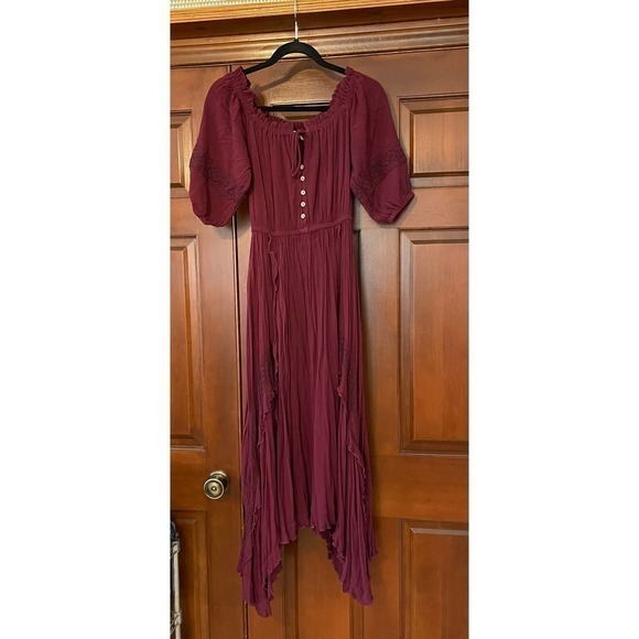 Fate Dresses & Skirts - FATE PEASANT BOHO STYLE ASYMMETRICAL LAYERED ON/OFF SHOULDER LONG DRESS
